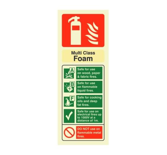 Multi Chem Fire Extinguisher Identification Sign X Mm Fire