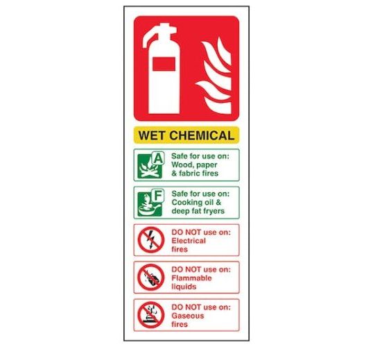 MM Sign SA-PL 75x200 ID Sign Wet Chem | Fire Safety Equipment