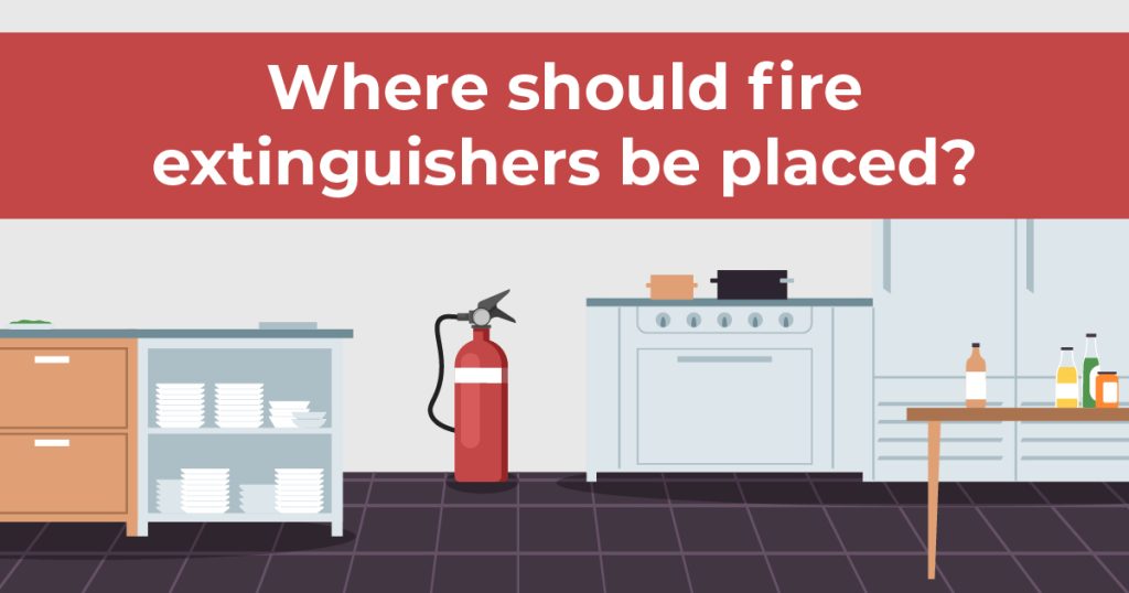 Where should fire extinguishers be placed?